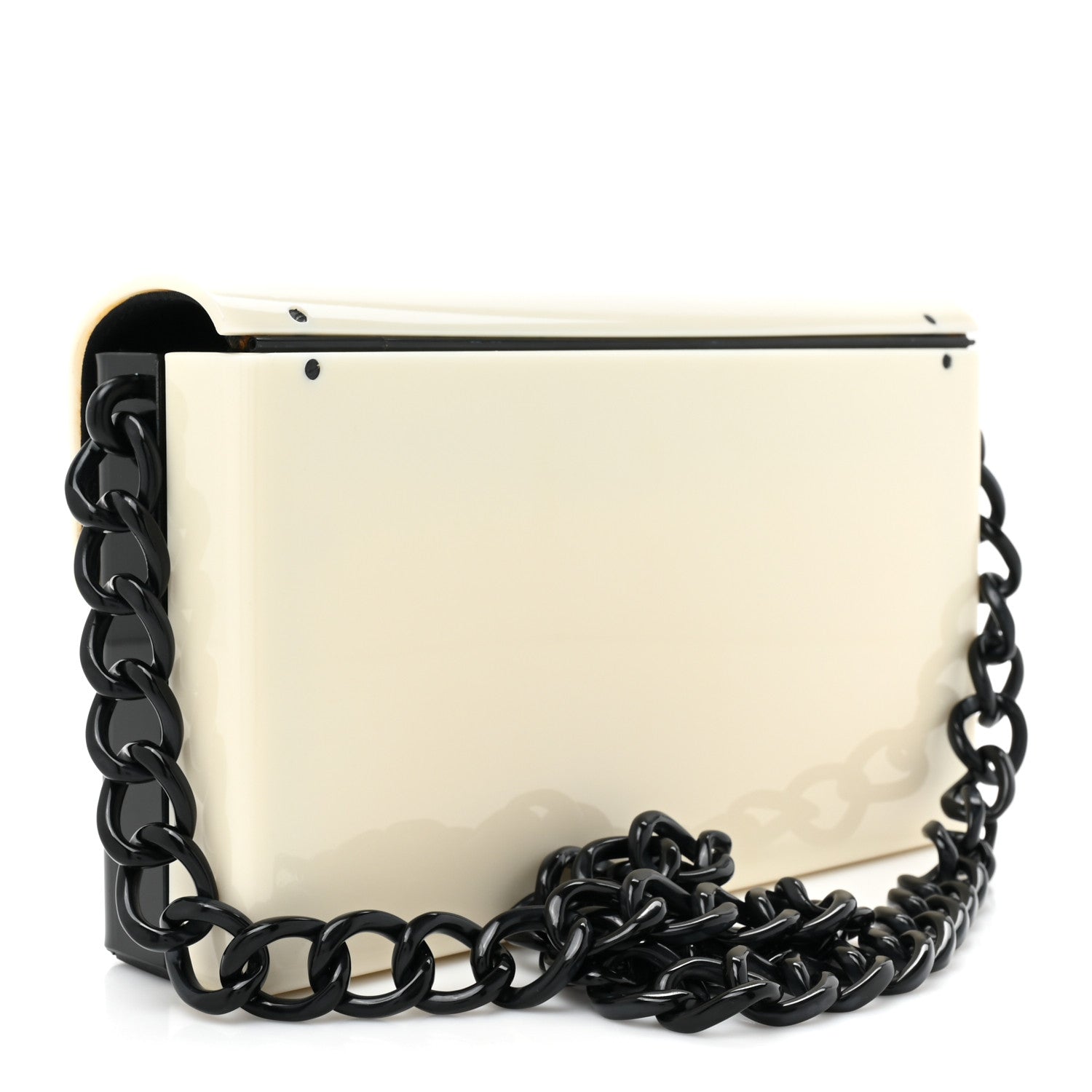 Chanel Acrylic Single Flap Black White 3 of 14