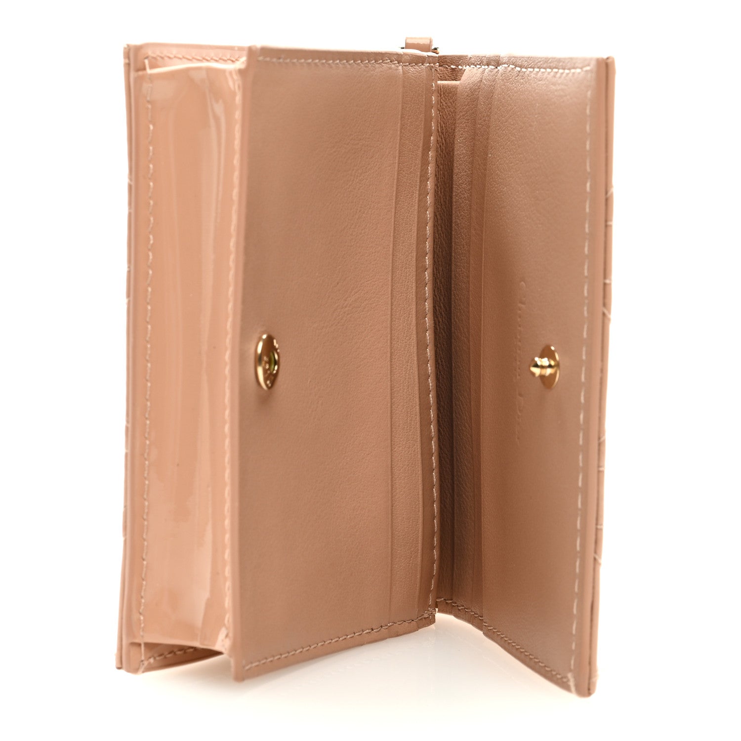 Christian Dior Patent Cannage Mini Lady Dior Wallet Beige 5 of 6