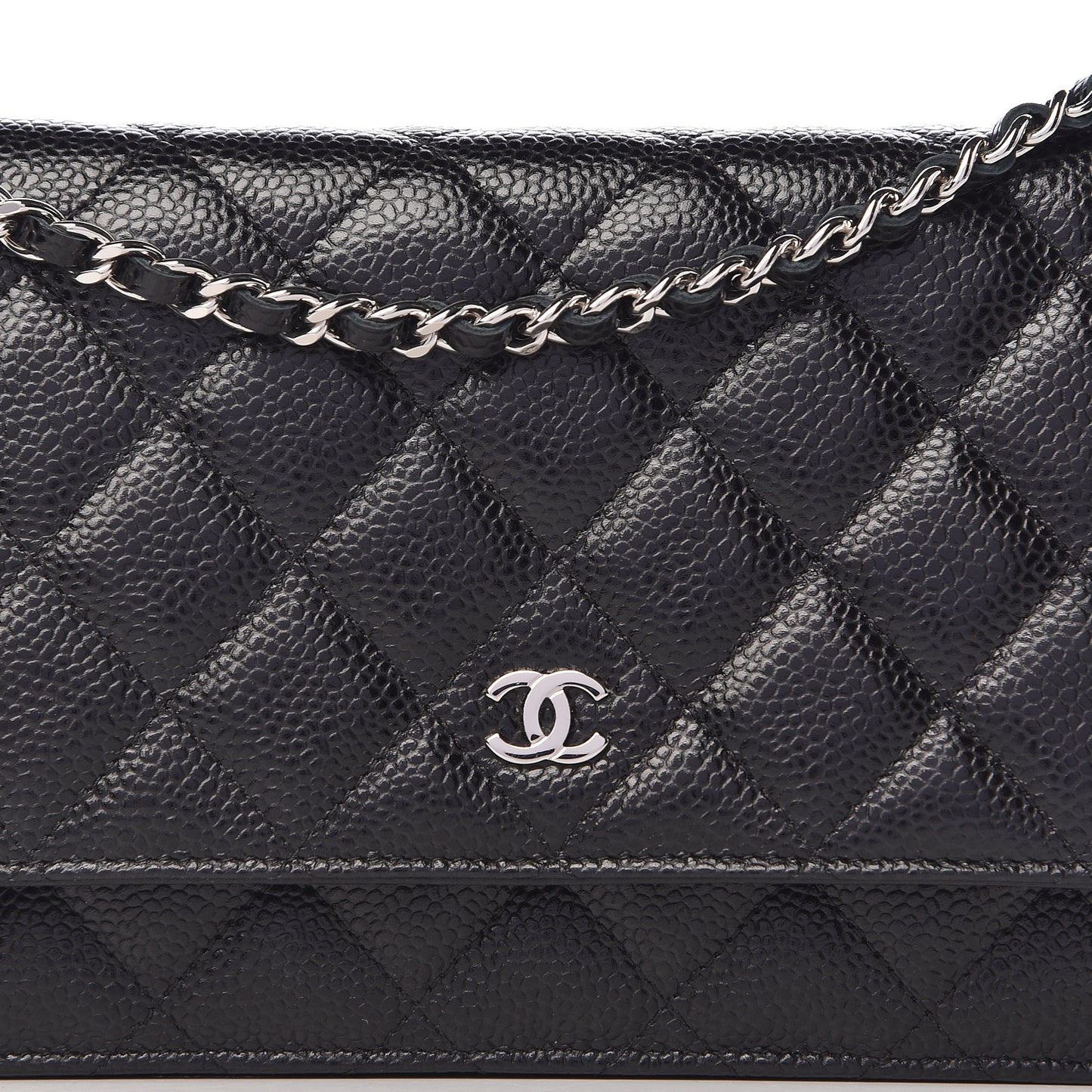 Caviar Quilted Wallet On Chain WOC Black