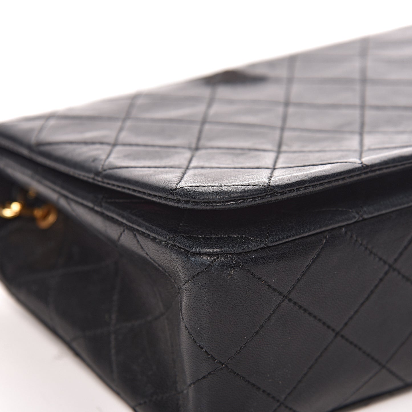 Lambskin Quilted Small Single Flap Black