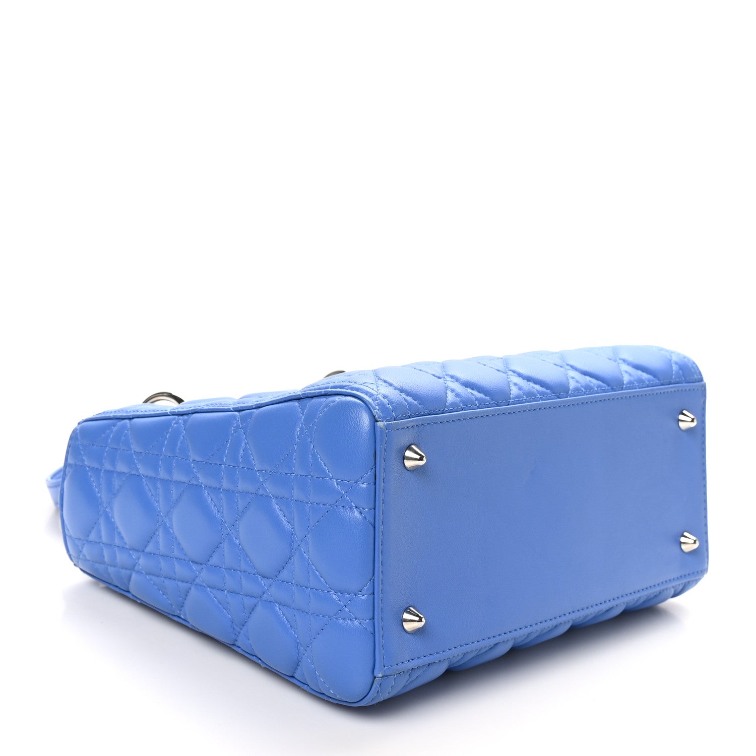Christian Dior Lambskin Cannage Medium Lady Dior Blue Persan 4 of 11