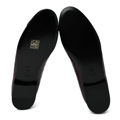 Chanel Patent Calfskin Crocodile Embossed Cap Toe CC Ballerina Flats 39.5 Dark Burgundy Black 6 of 8
