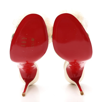 Christian Louboutin Crepe Tsarouchi 100 Sandals 35 Ivory White 5 of 8