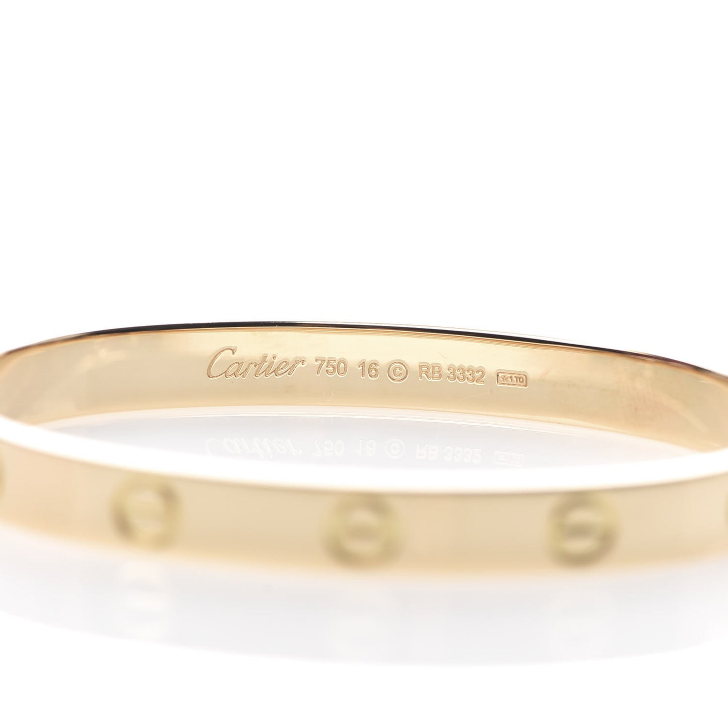 18K Yellow Gold LOVE Bracelet 16