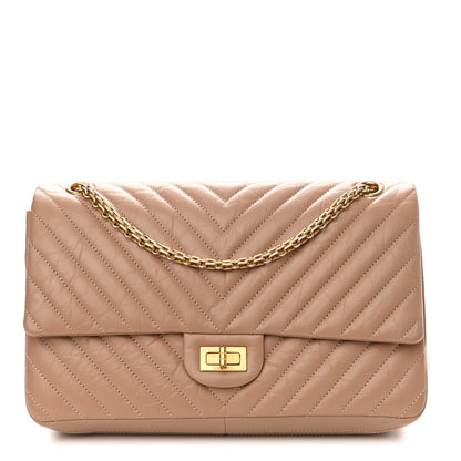 Chanel Aged Calfskin Chevron Quilted 2.55 Reissue 226 Flap Beige 1 of 11