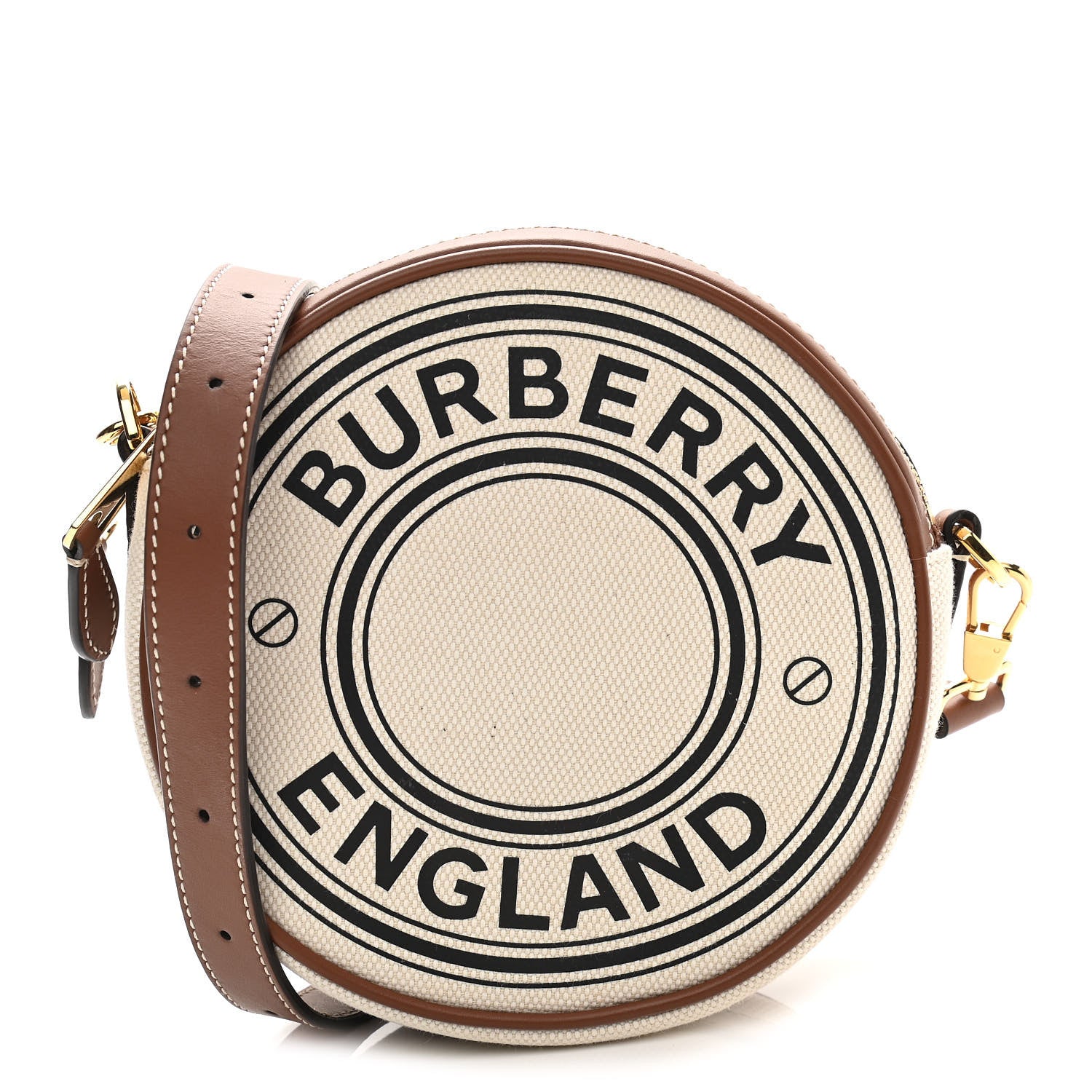 Burberry Cotton Canvas Mini Louise Crossbody Bag White Tan 1 of 12