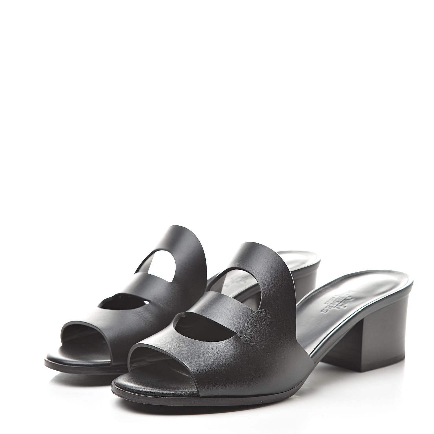 Hermes Calfskin Mona Sandals 35.5 Black 3 of 11