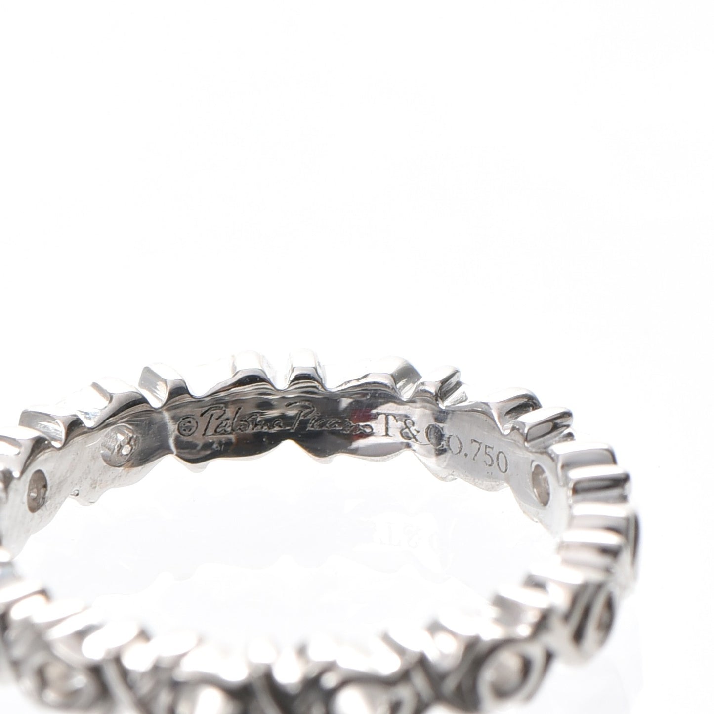 18K White Gold Diamond Love and Kisses Band Ring 48 4.5