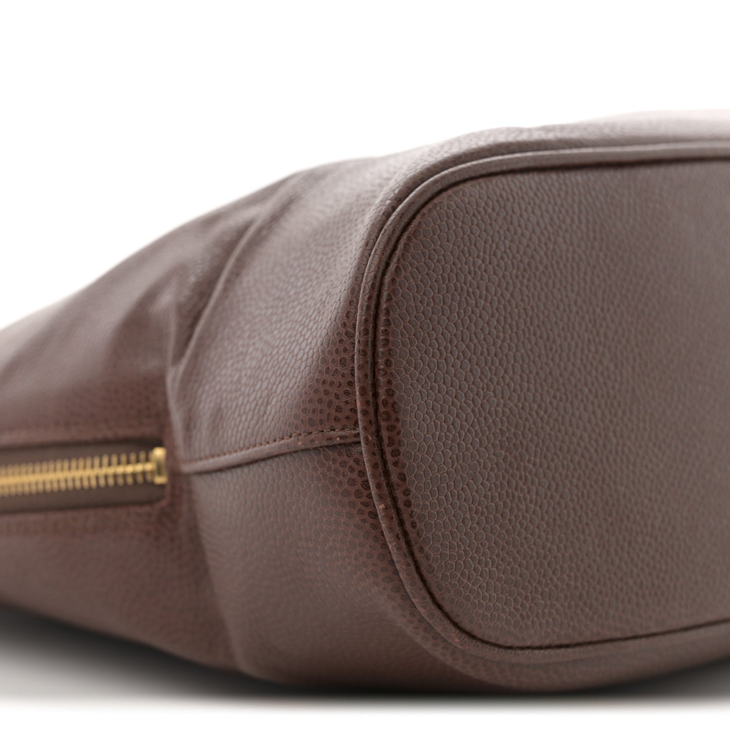 Caviar Large CC Shoulder Bag Brown