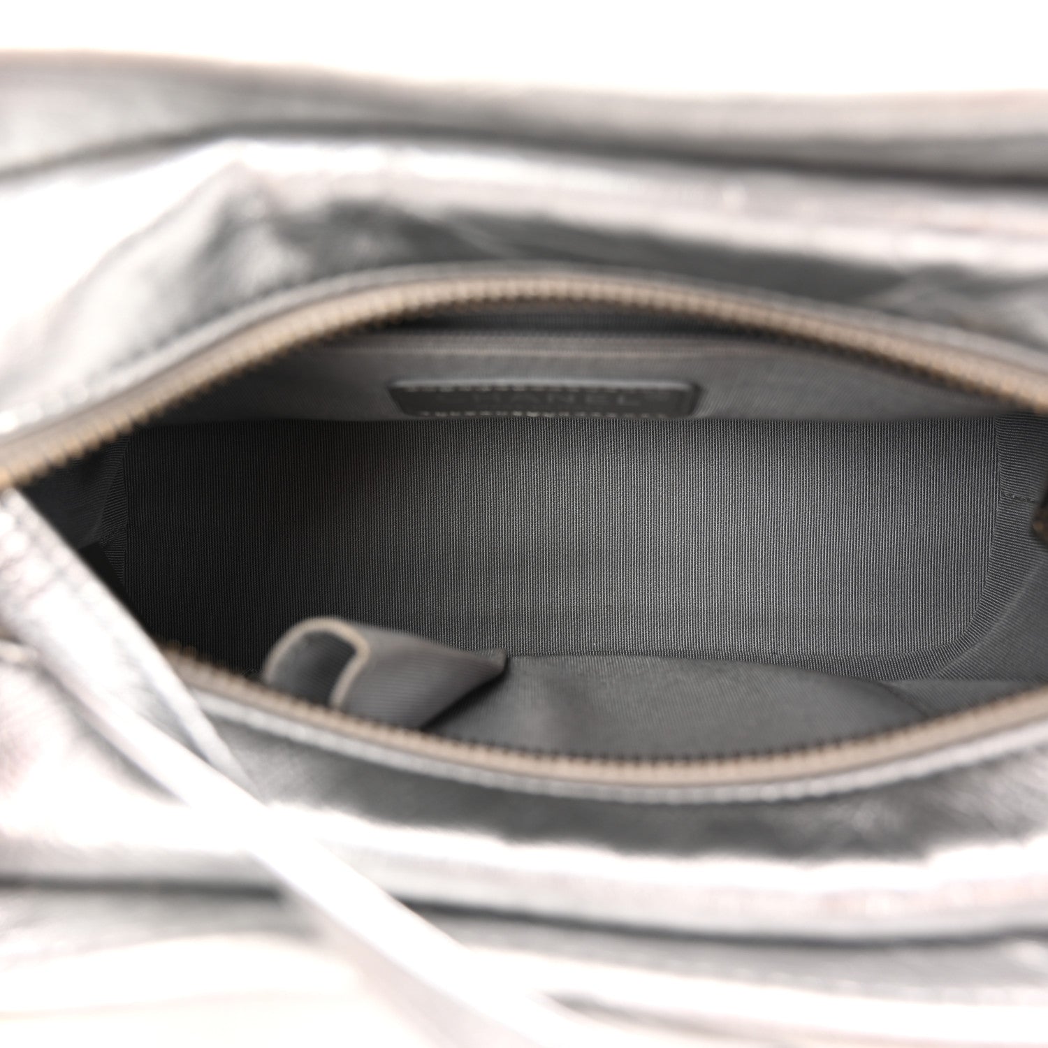 Chanel Metallic Aged Calfskin CC Quilted Small Gabrielle Hobo Dark Silver 5 of 10