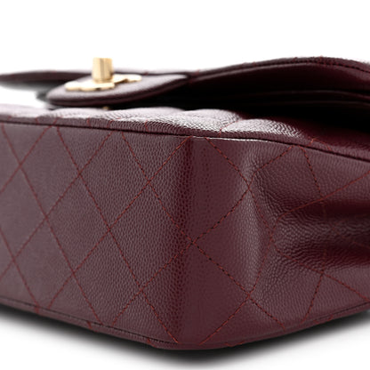Chanel Caviar Quilted Small Double Flap Burgundy 10 of 11