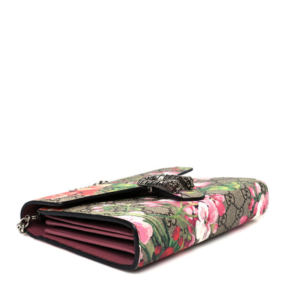 Gucci GG Supreme Monogram Blooms Mini Dionysus Chain Wallet Beige Multicolor Dry Rose 4 of 10