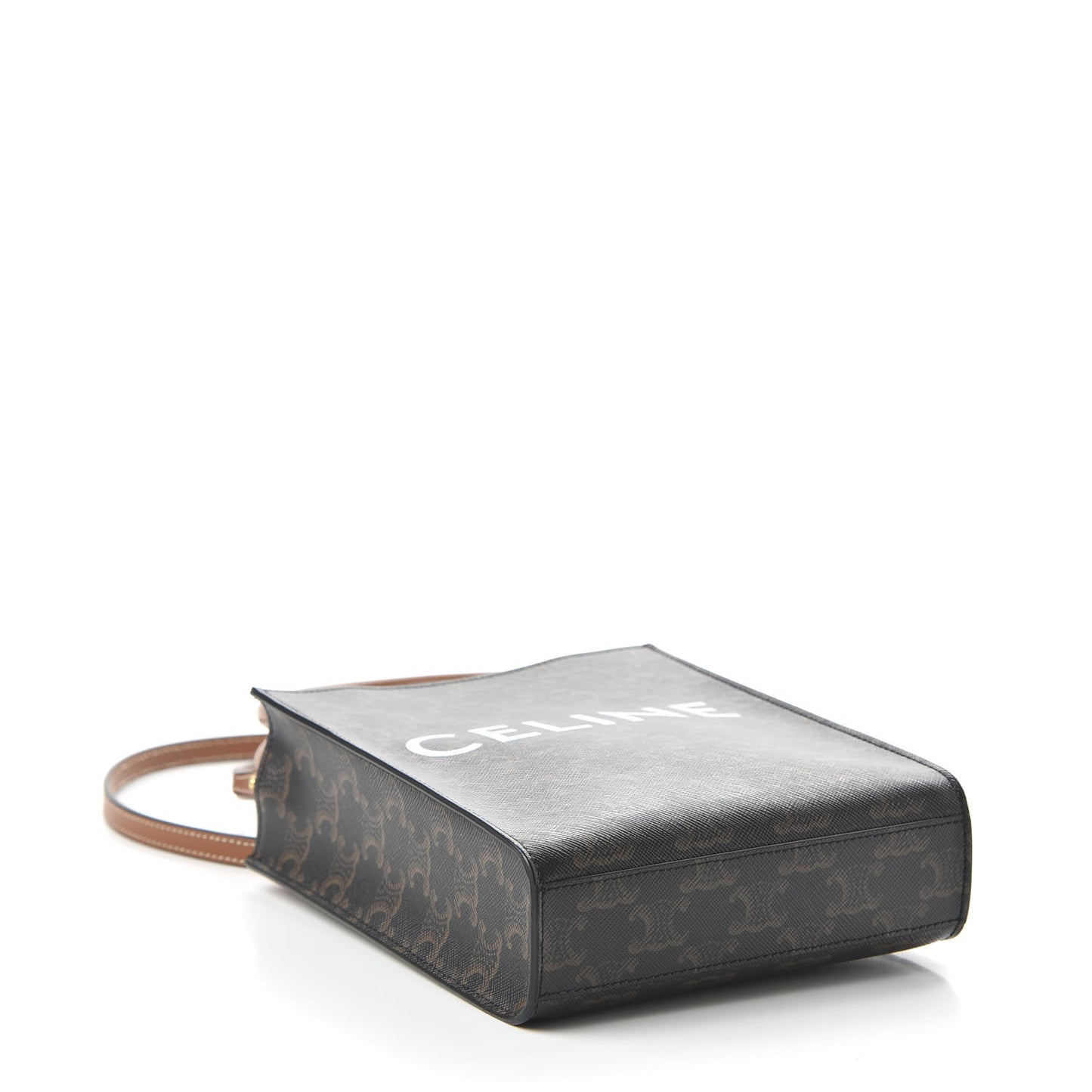 Triomphe Canvas Calfskin Mini Vertical Cabas Tan