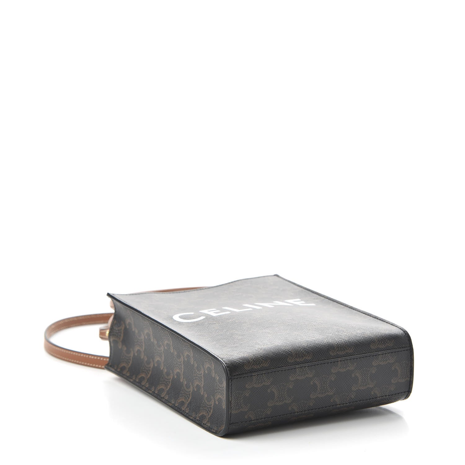 Celine Triomphe Canvas Calfskin Mini Vertical Cabas Tan 4 of 8
