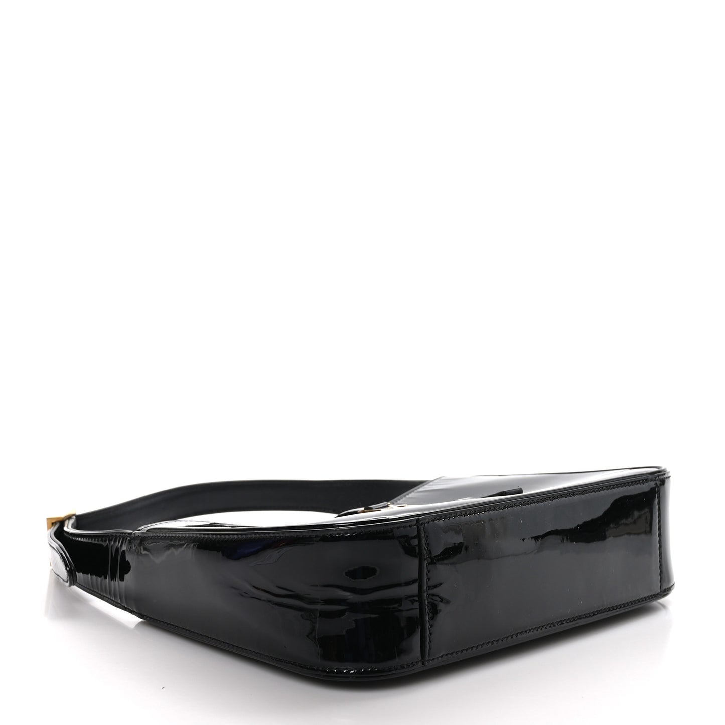 SAINT LAURENT Patent Calfskin Le 5 A 7 Mini Hobo Black