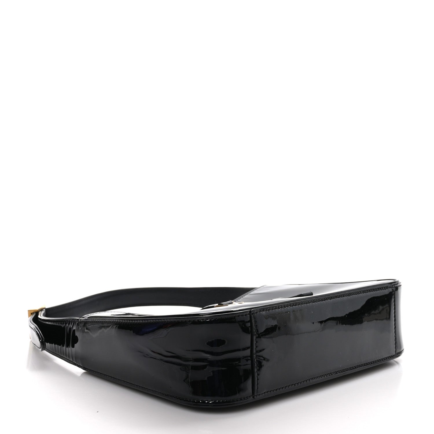 Saint Laurent SAINT LAURENT Patent Calfskin Le 5 A 7 Mini Hobo Black 3 of 9