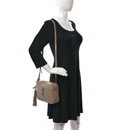 Saint Laurent Calfskin Matelasse Monogram Lou Camera Bag Nude Powder 2 of 11