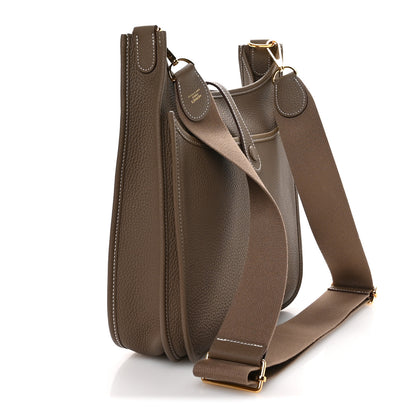 Hermes Taurillon Clemence EVELYNE III PM Etoupe 3 of 11