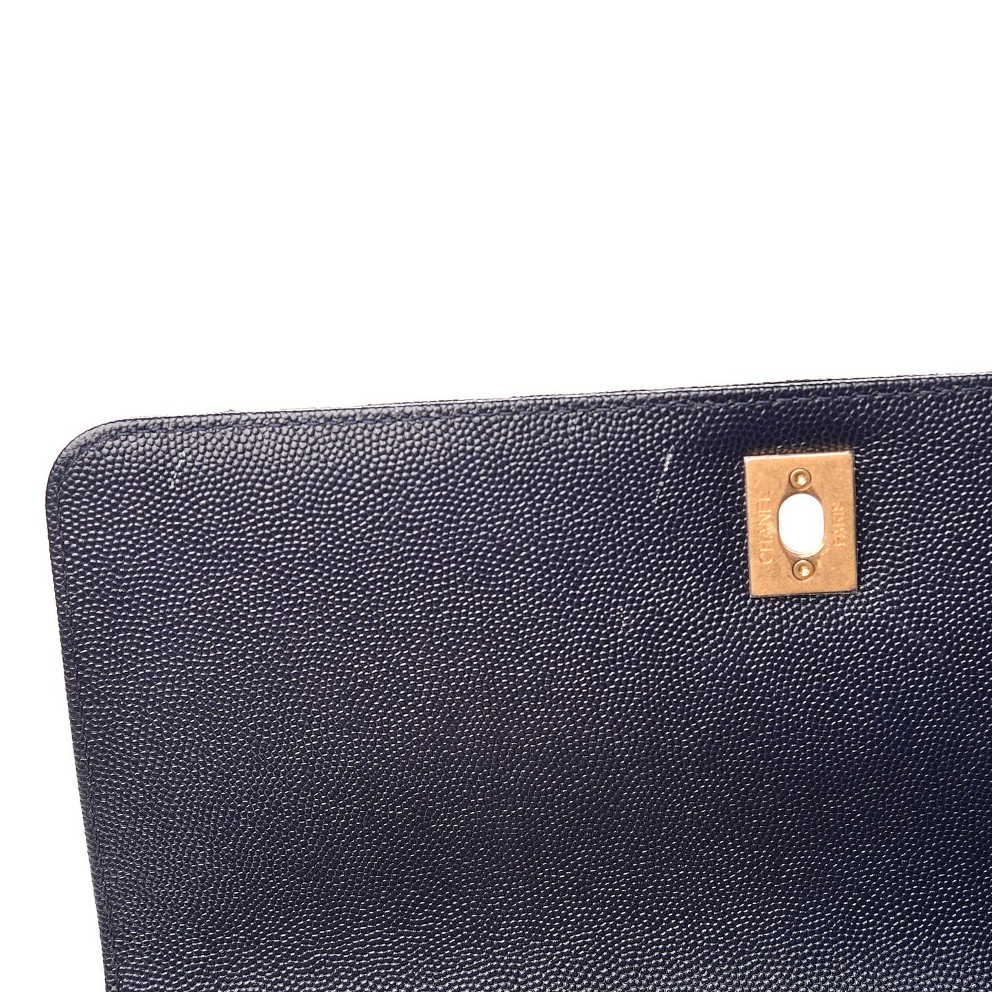 Caviar Chevron Quilted Small Coco Handle Flap Navy