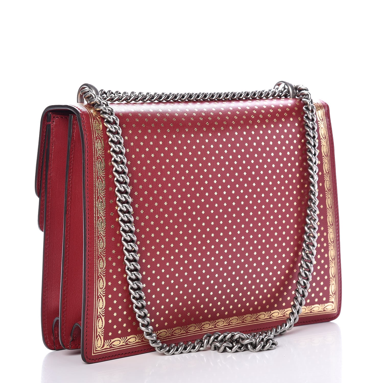 Gucci X SEGA Calfskin GUCCY Stars Medium Dionysus Shoulder Bag Red 3 of 11