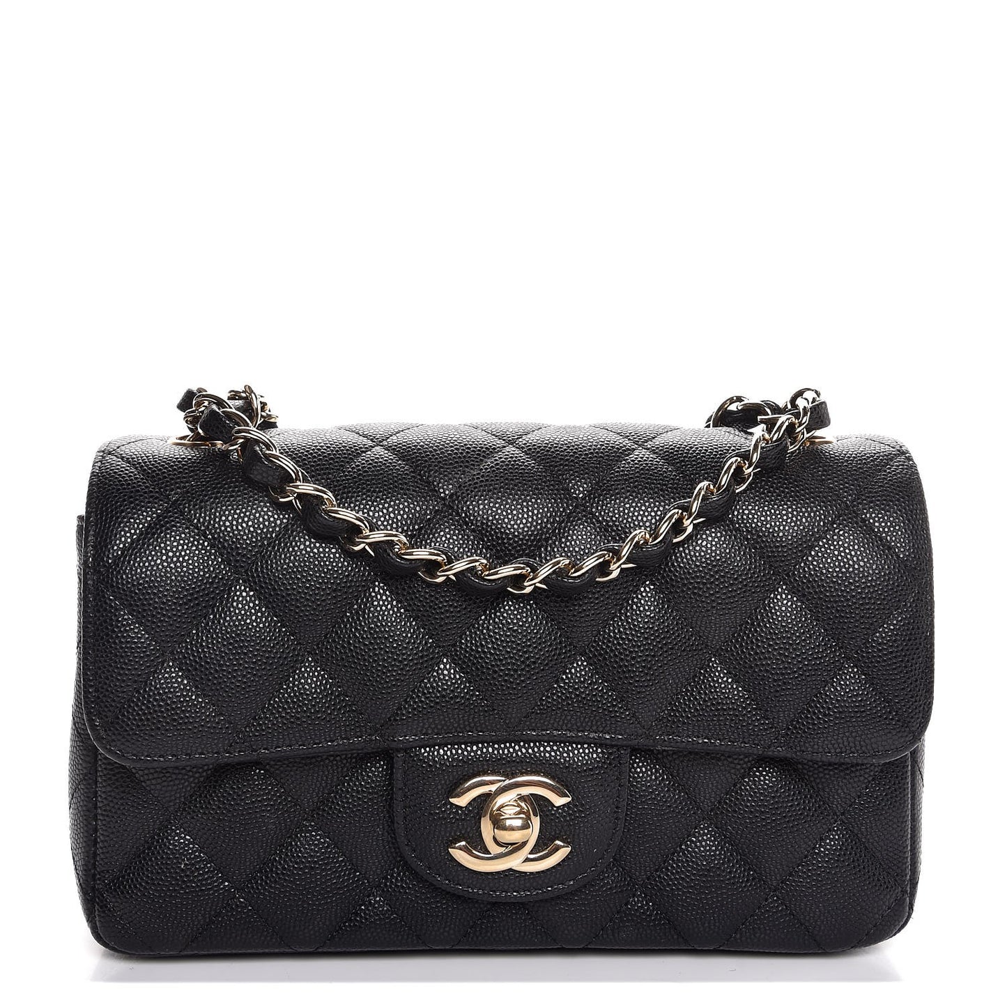 Caviar Quilted Mini Rectangular Flap Black