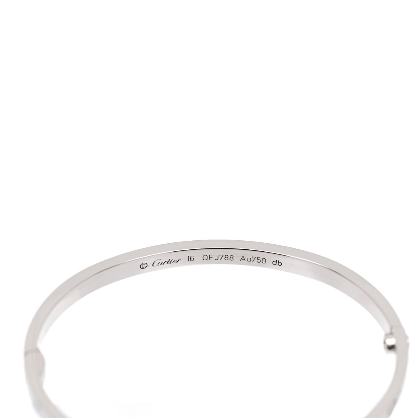 18K White Gold Small LOVE Bracelet 16