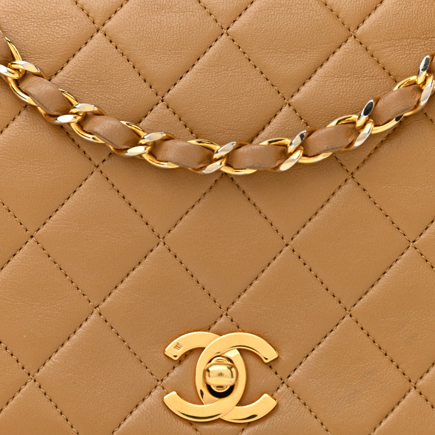 Chanel Lambskin Quilted Small Single Flap Beige 7 of 13
