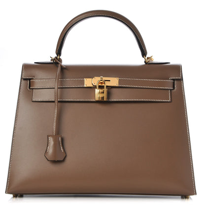 Hermes Tadelakt Sellier Kelly 32 Etoupe 1 of 32