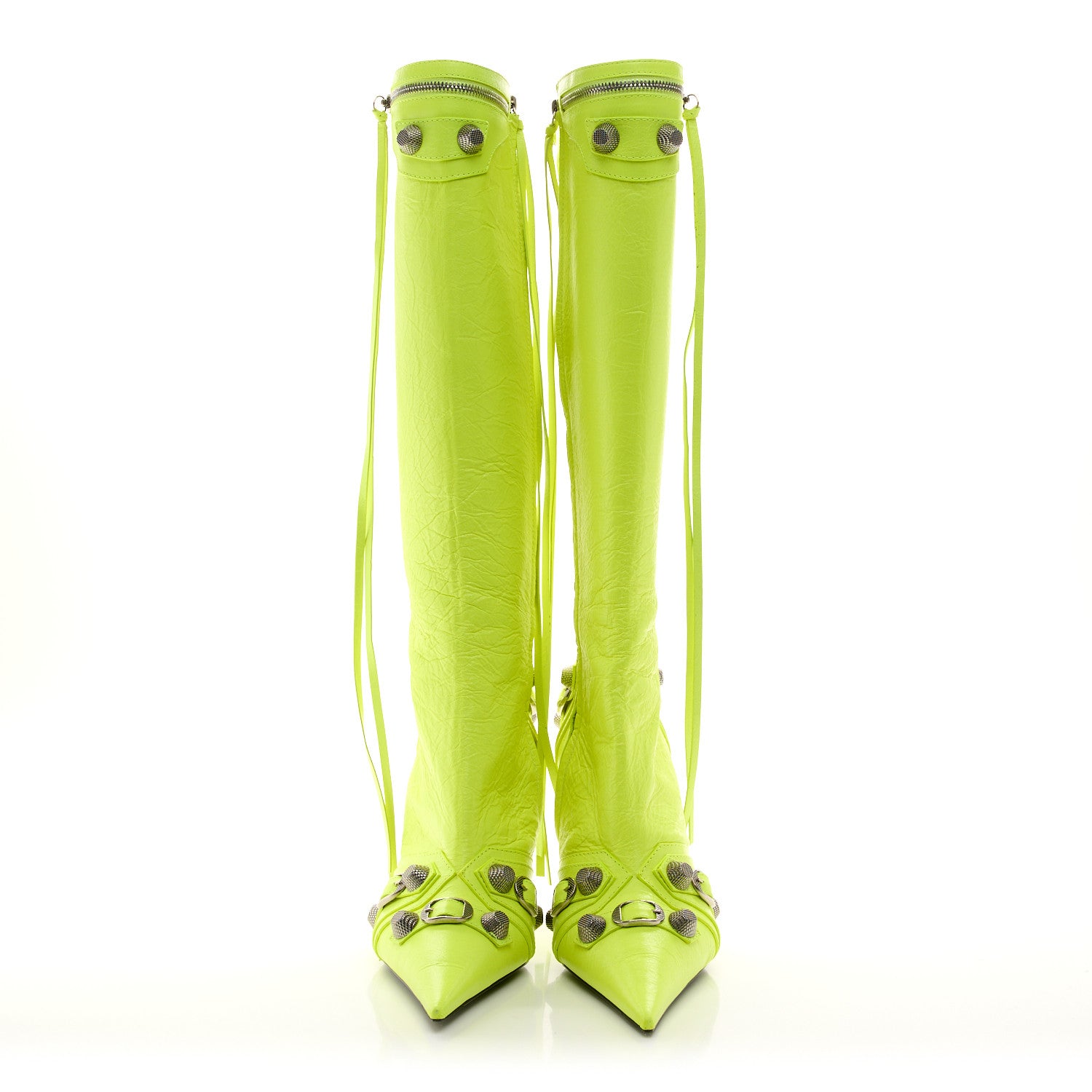 Balenciaga Agneau Arena Cagole 90mm Boots 39 Fluo Yellow 2 of 9