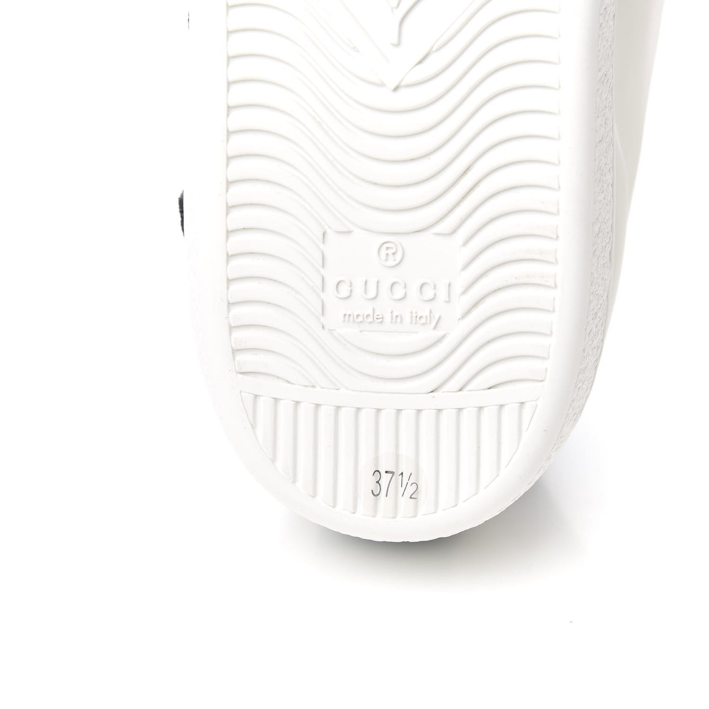 Calfskin Web Floral Embroidered Womens Ace Sneakers 37.5 White