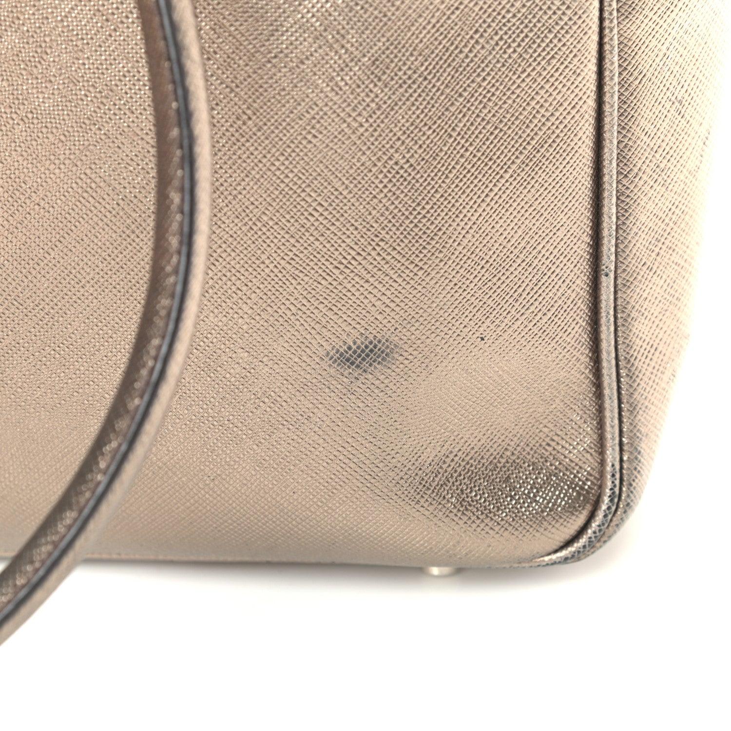 Prada Metallic Saffiano Lux Bowler Pirite 18 of 18