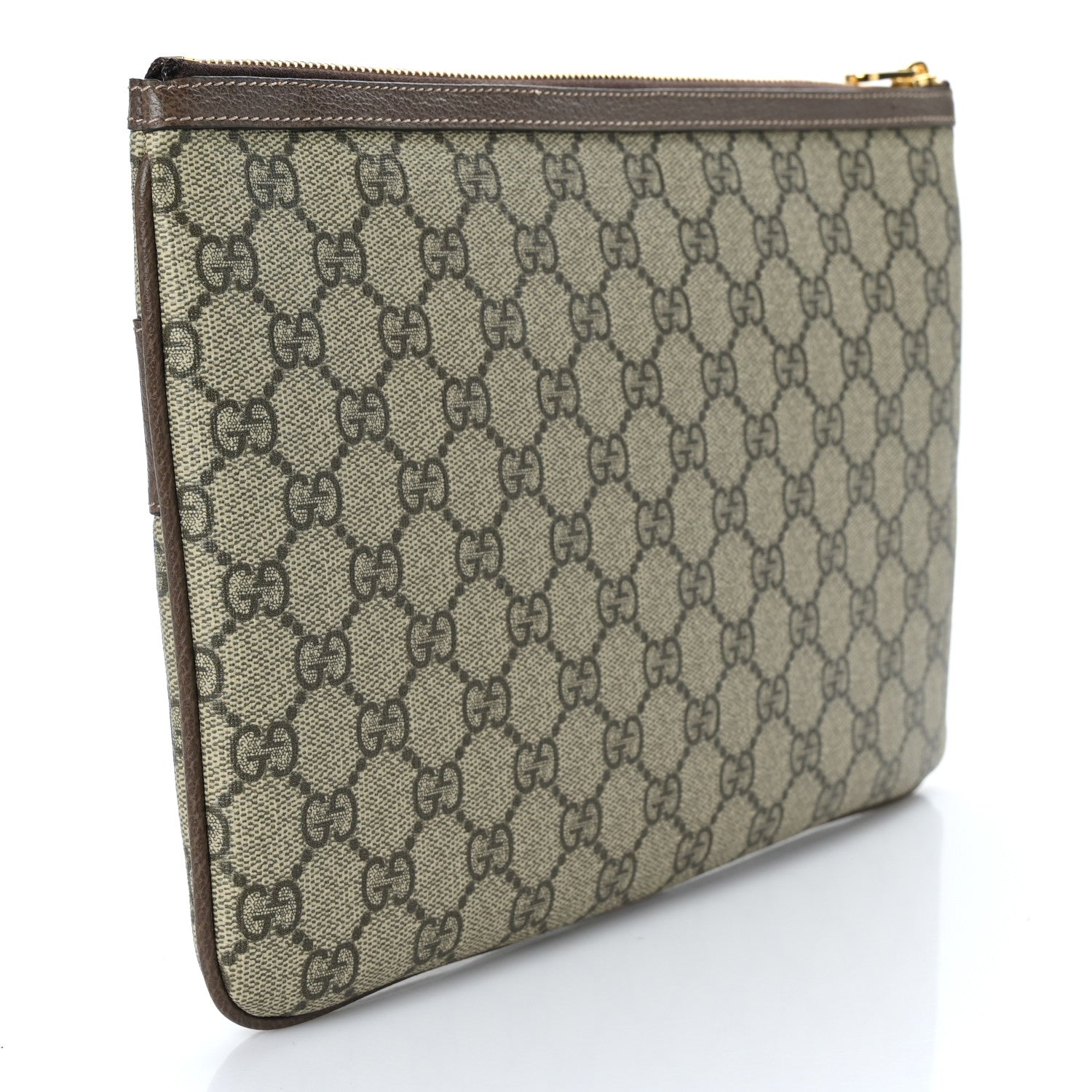 Gucci GG Supreme Monogram Large Ophidia Pouch Clutch Brown 3 of 7