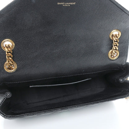Saint Laurent Sheepskin Tri-Quilt Monogram Medium College Bag Black 5 of 7