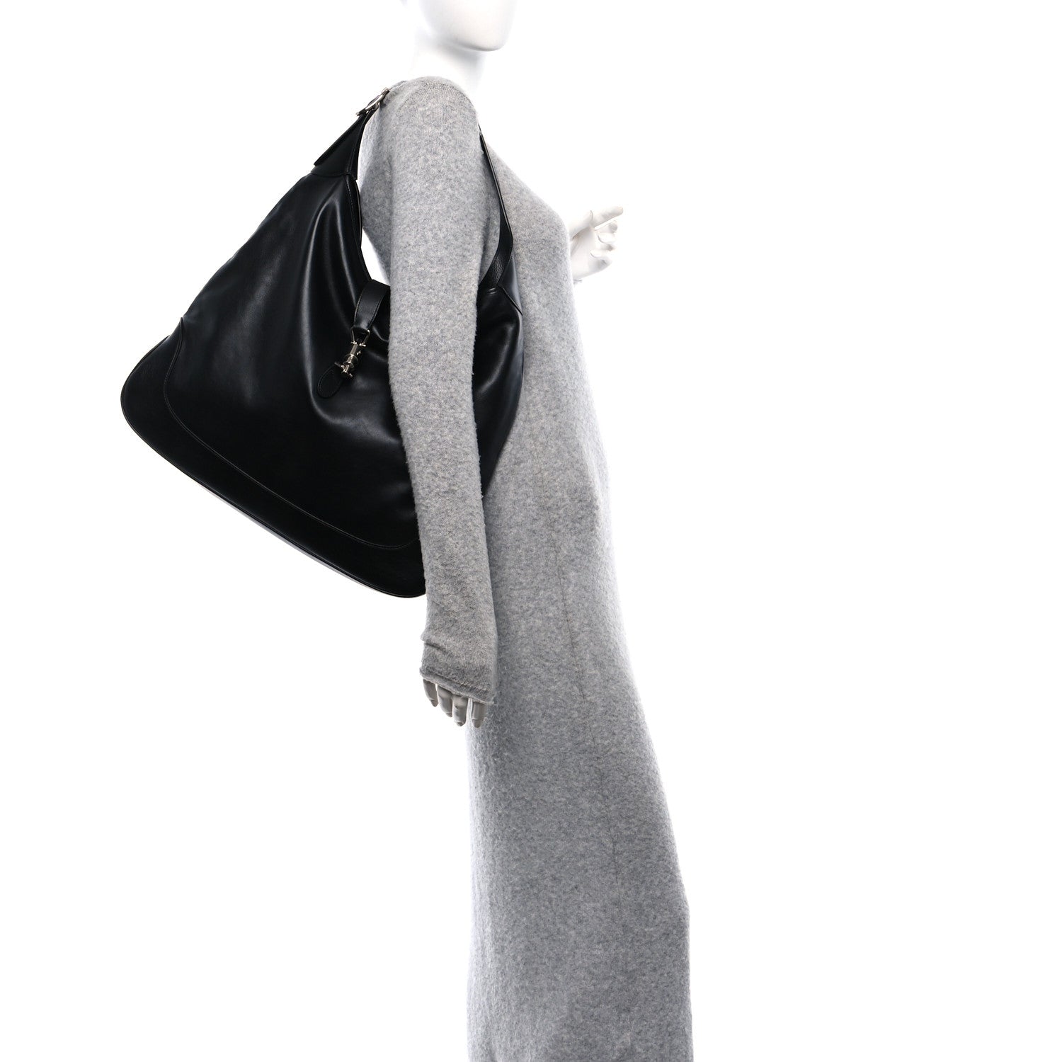 Gucci Calfskin Large Jackie 1961 Shoulder Bag Black 2 of 12