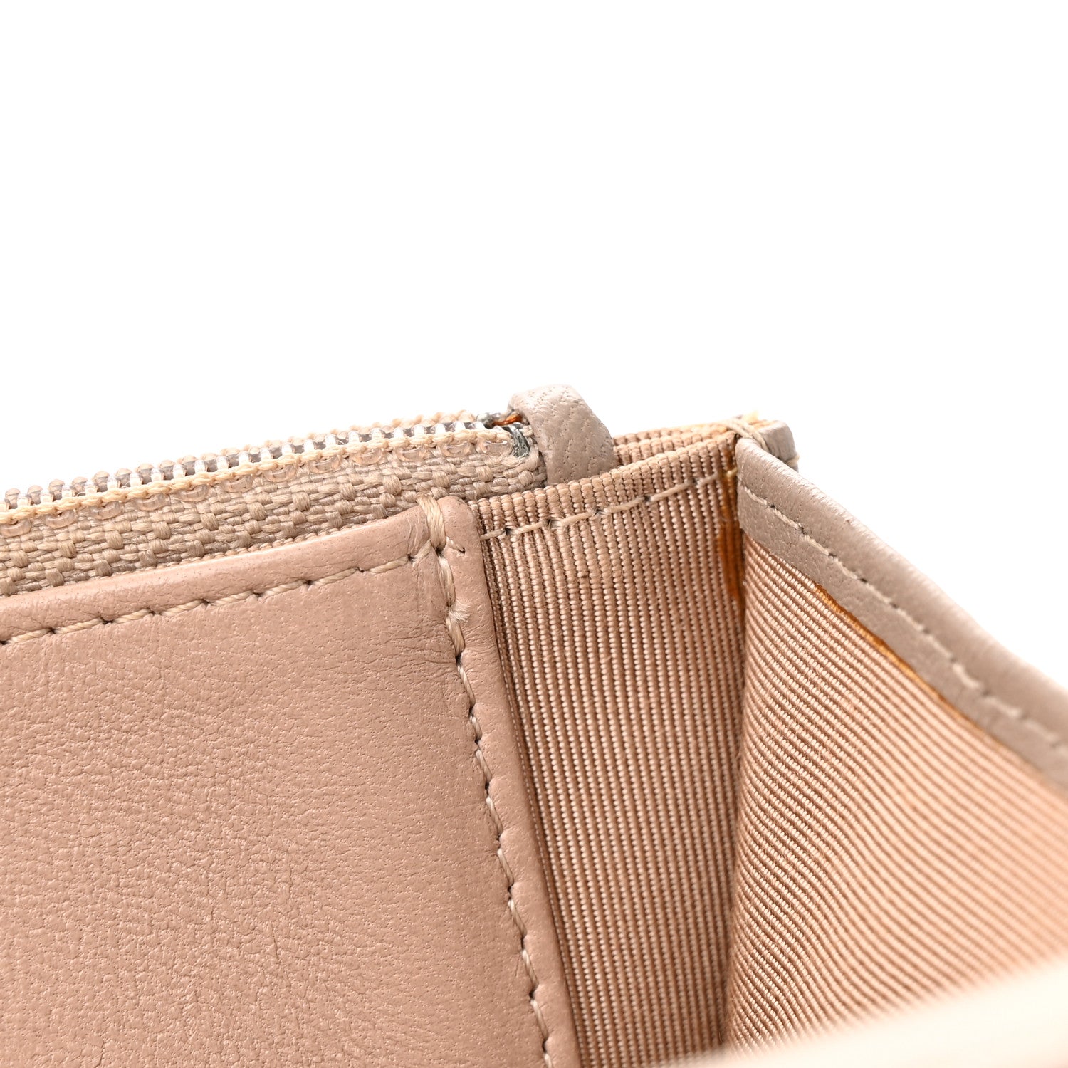 Chanel Lambskin Quilted Wallet On Chain WOC Taupe 14 of 28