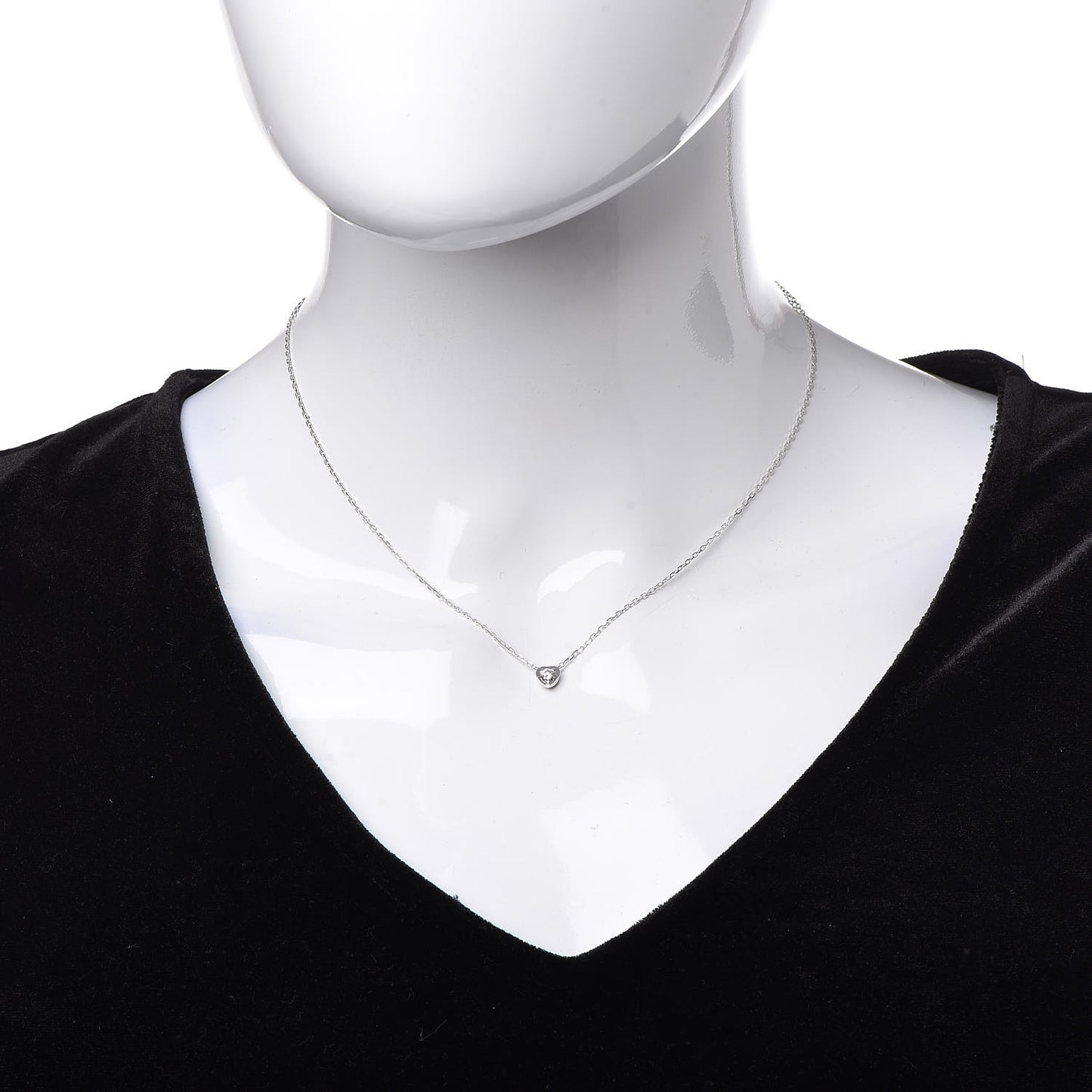18K White Gold Diamond D'Amour Heart Pendant Necklace