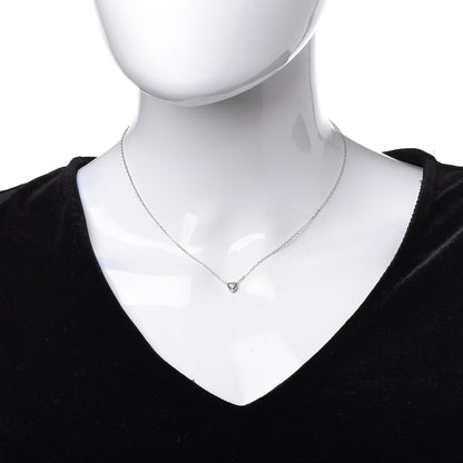 Cartier 18K White Gold Diamond D'Amour Heart Pendant Necklace 2 of 6