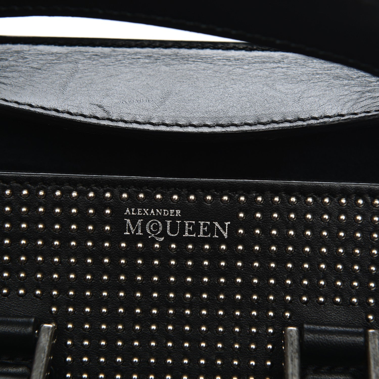 Alexander McQueen Calfskin Studded Mini Heroine Shoulder Bag Black 6 of 7