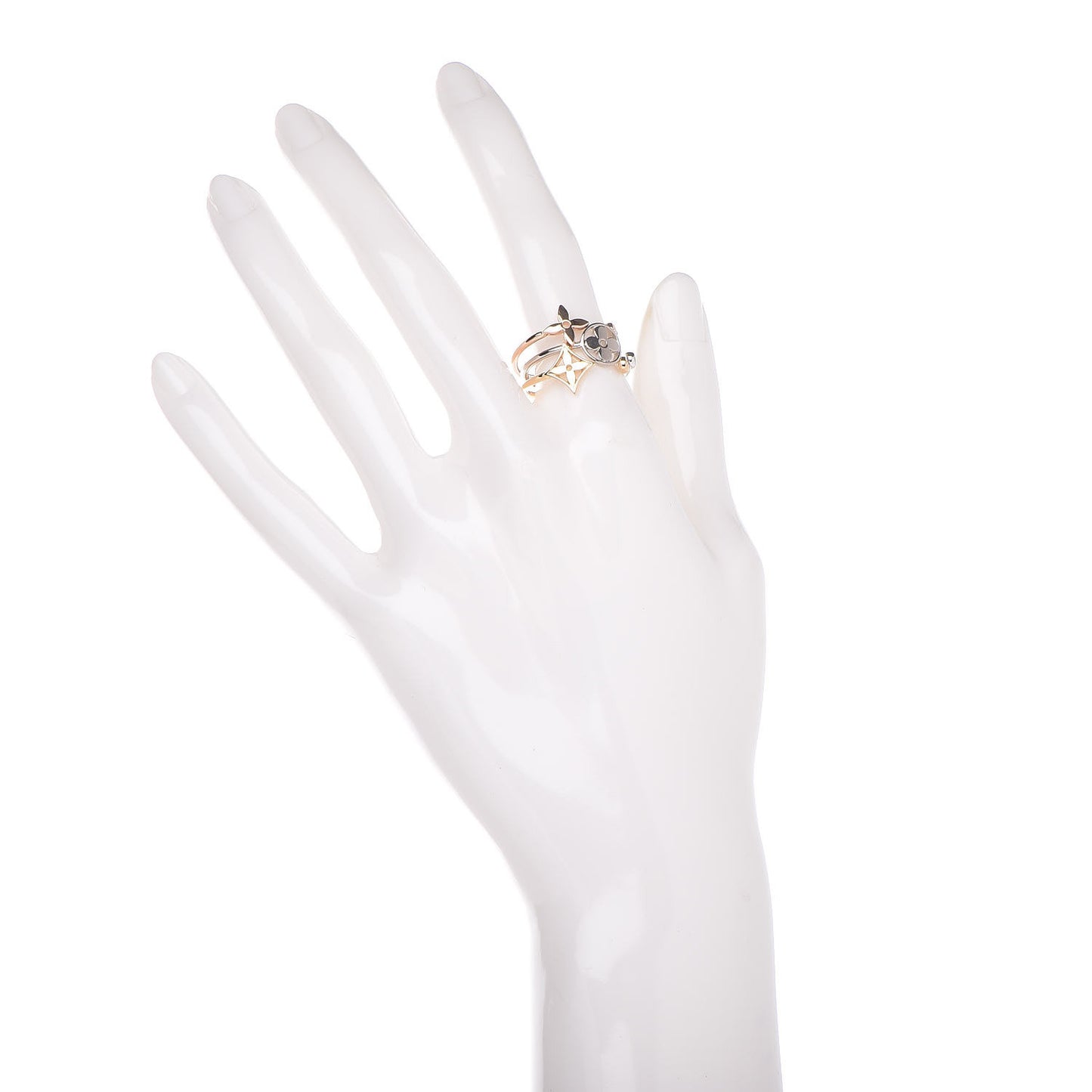 18K Yellow White Pink Gold Diamond Idylle Blossom Ring 3 Set 54 7