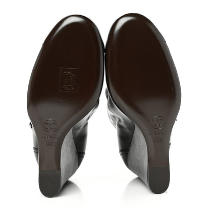 Chanel Calfskin Ankle Wedge Boots 38.5 Black 5 of 7