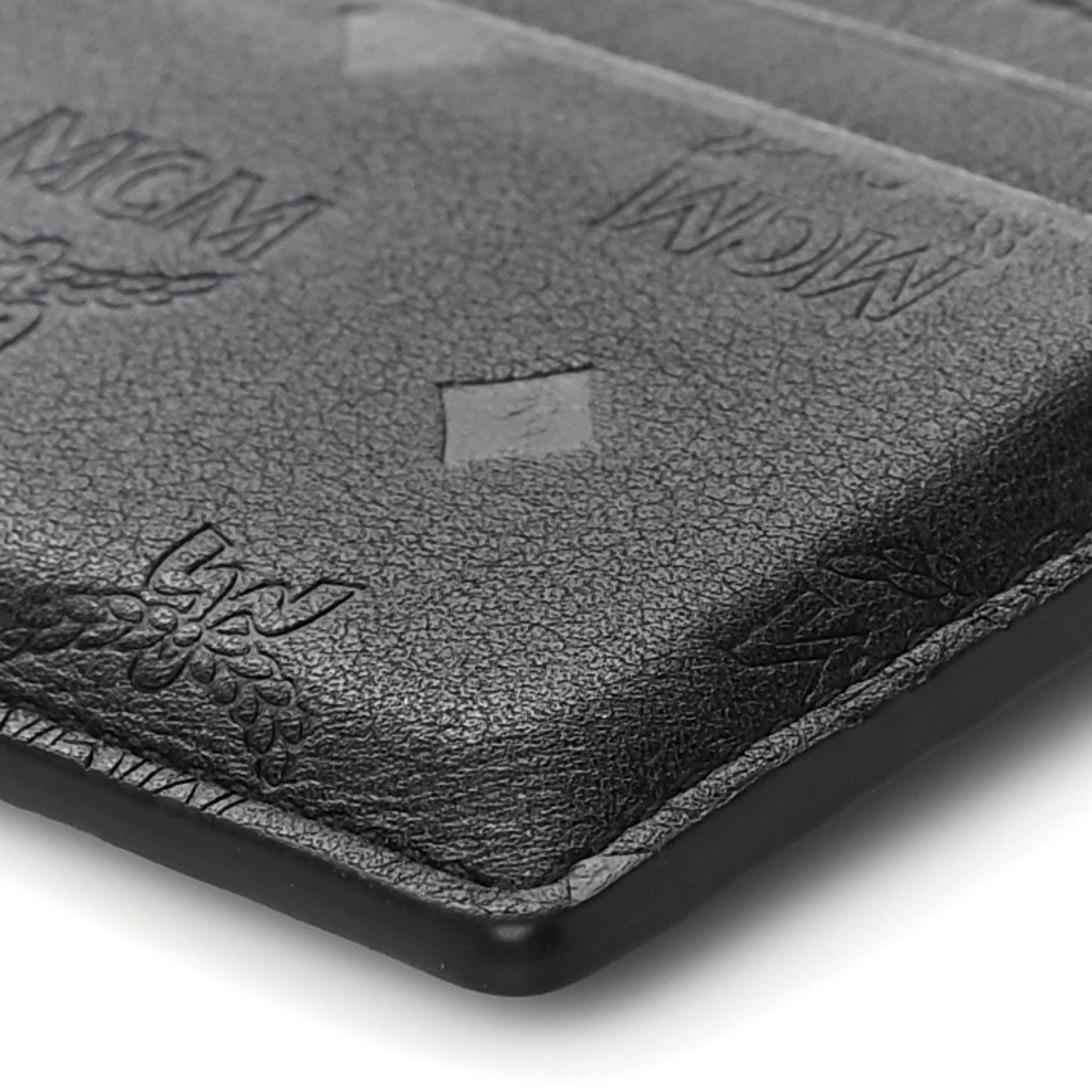 MCM Calfskin Ottomar Monogram Mini Card Case Black 9 of 9