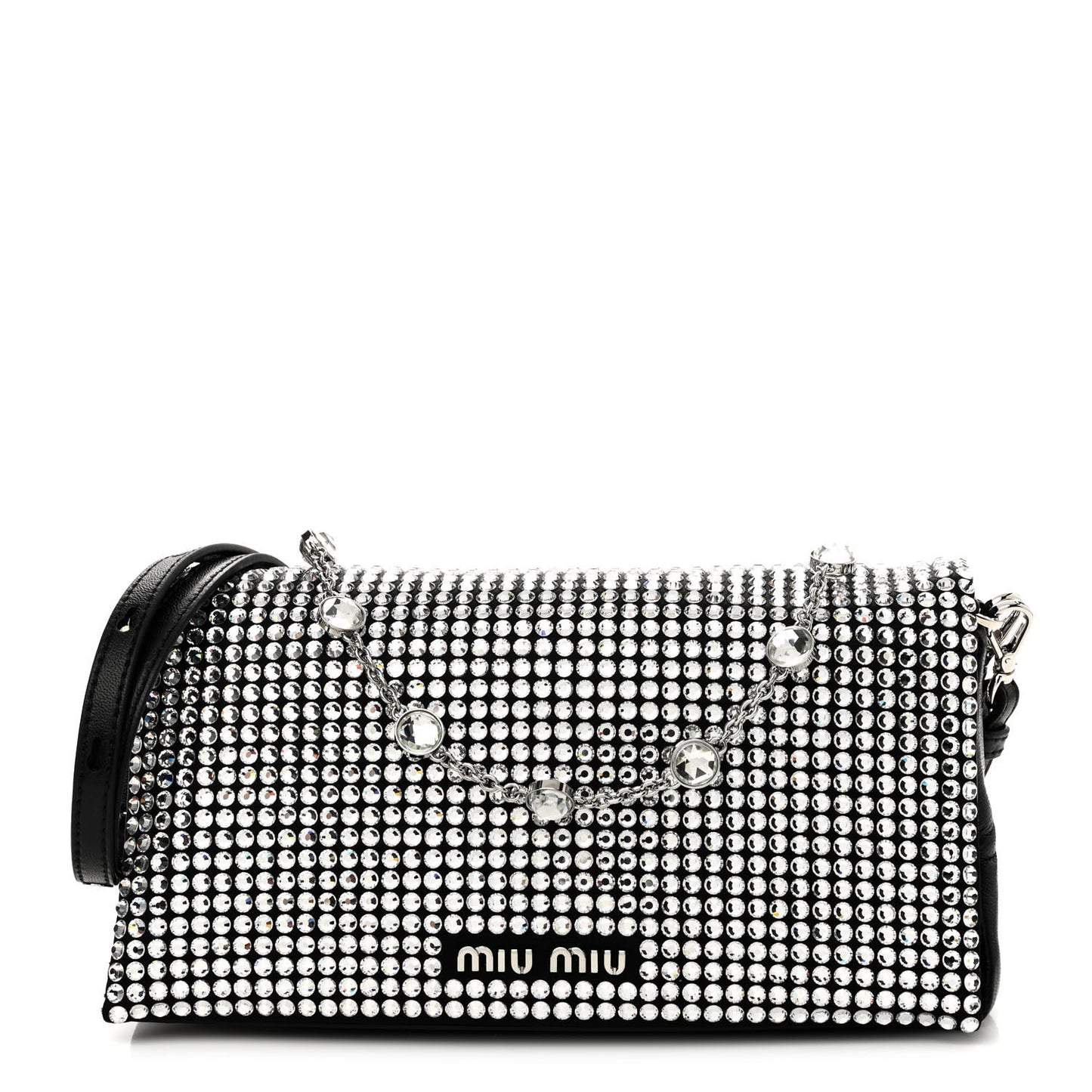 Nappa Crystal Starlight Crossbody Bag Black