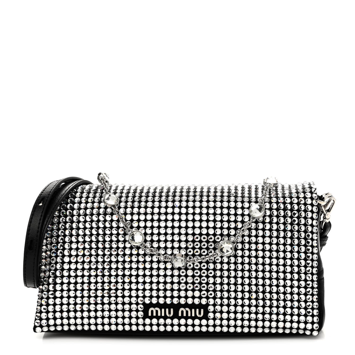 Miu Miu Nappa Crystal Starlight Crossbody Bag Black 1 of 11