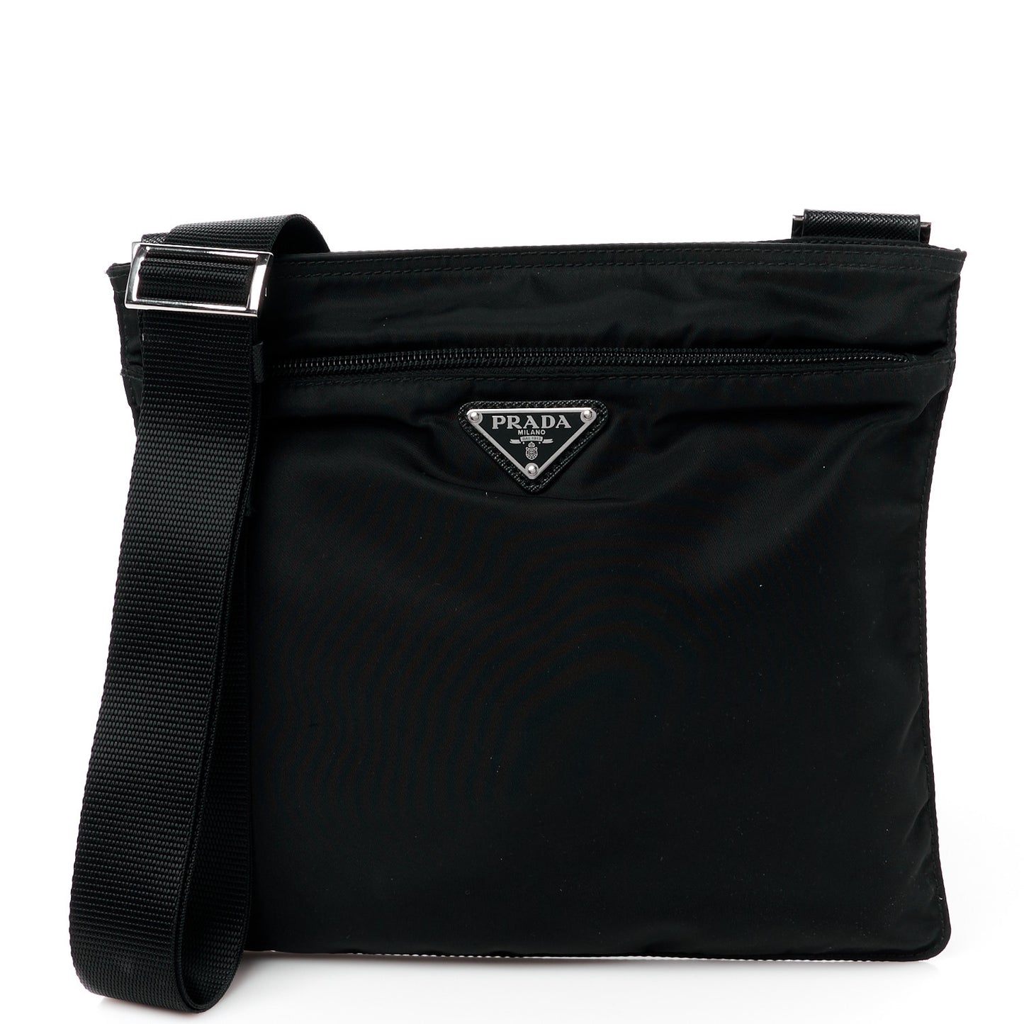 Nylon Vela Flat Messenger Bag Black