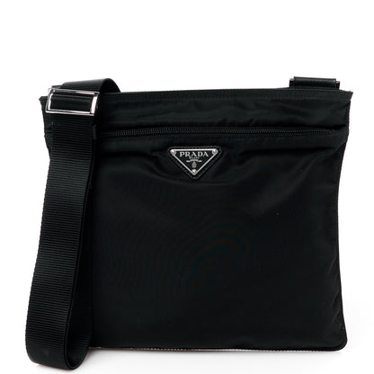 Prada Nylon Vela Flat Messenger Bag Black 1 of 12