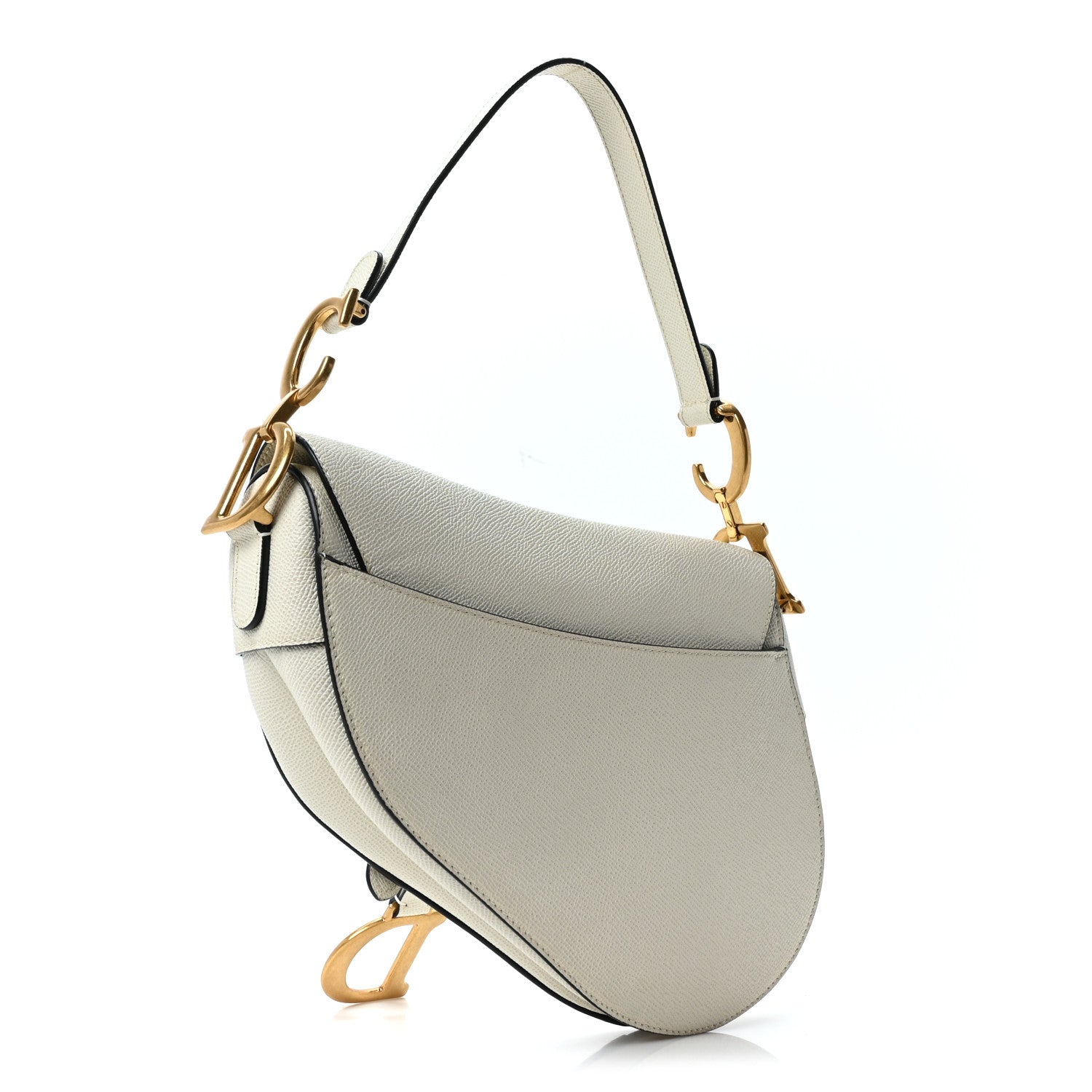 Christian Dior Grained Calfskin Saddle Bag White 3 of 10
