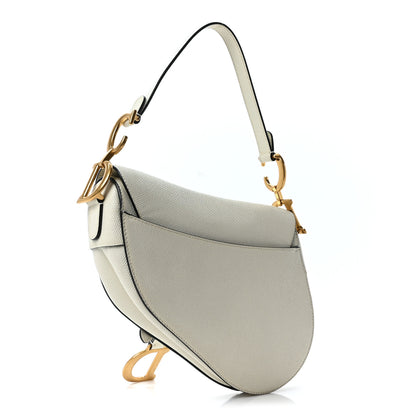 Christian Dior Grained Calfskin Saddle Bag White 3 of 10