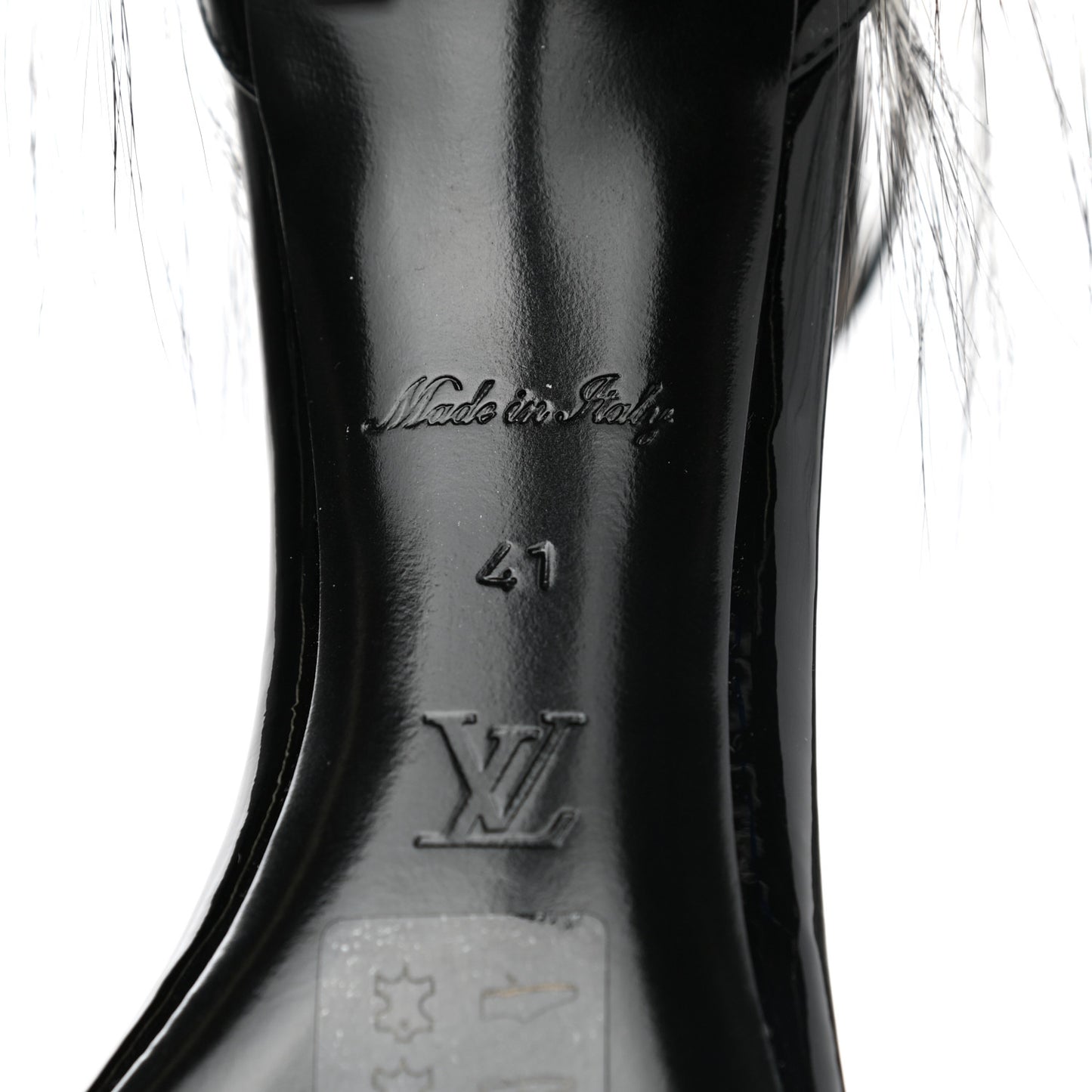 Patent Monogram Call Back Sandals 41 Black