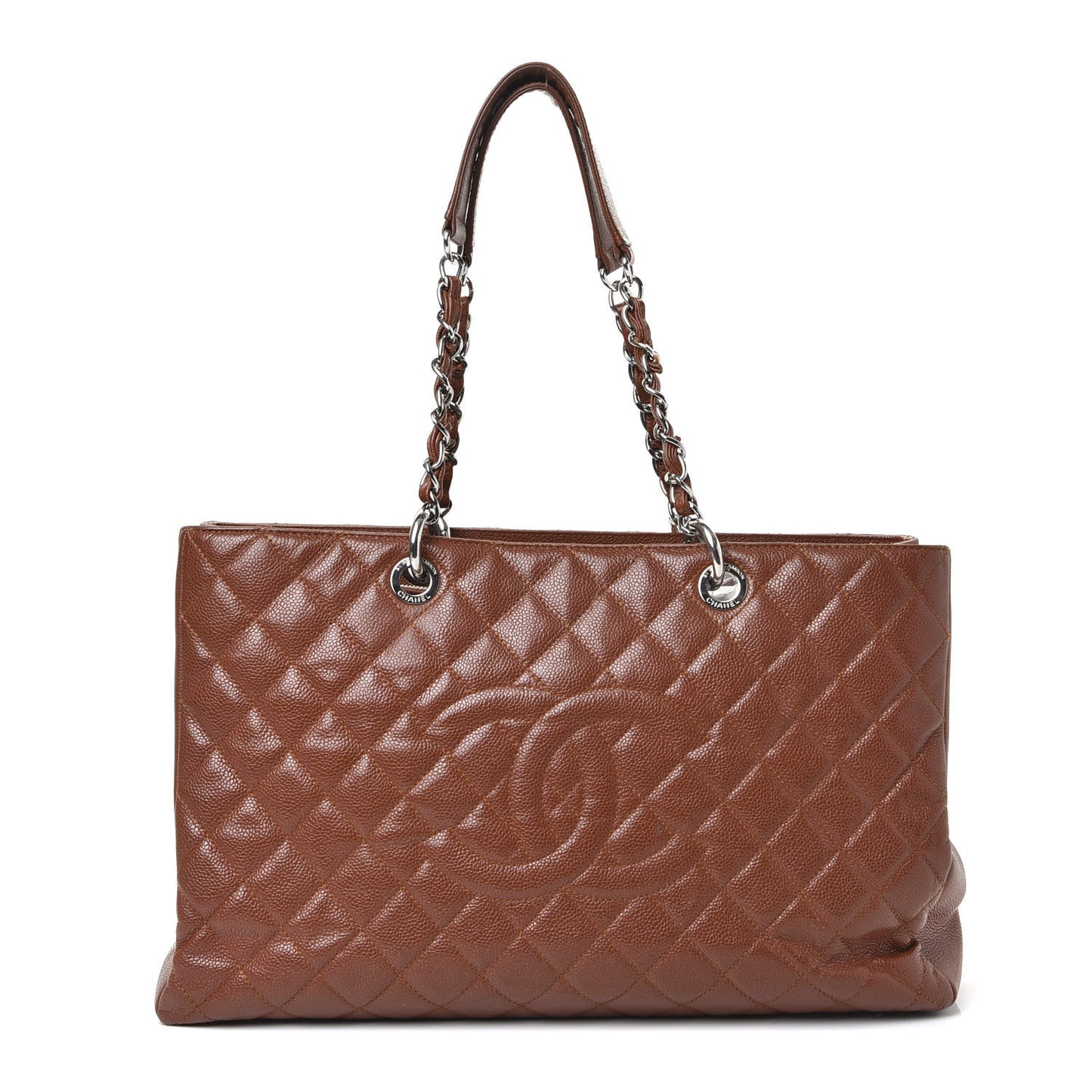 Caviar Quilted XL Grand Shopping Tote GST Brown