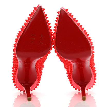 Christian Louboutin Patent Pigalle Spikes 120 Pumps 38 Fluo Rose Paris 5 of 10
